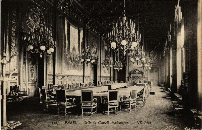 Carte postale ancienne Paris 5e Salle du Conseil Academique à Paris 5e