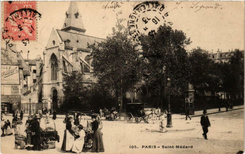 Carte postale ancienne Paris 5e Saint-Medard à Paris 5e