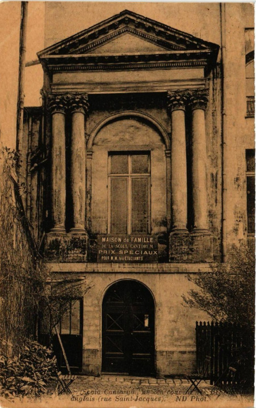 Carte postale ancienne Paris 5e Rue Saint-Jacques. Scole Cantorum à Paris 5e