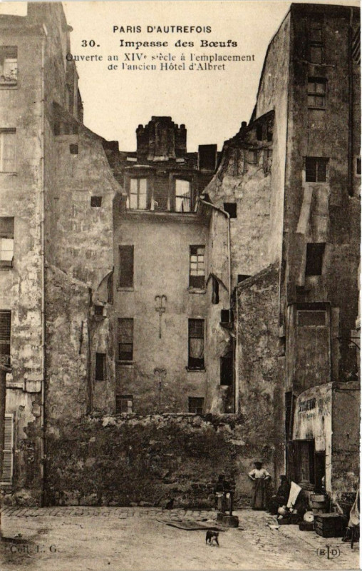 Carte postale ancienne Paris 5e Impasse des Boeufs. Ancien Hotel d'Albert à Paris 5e