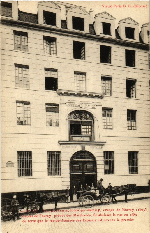Carte postale ancienne Paris 5e College des Ecossais à Paris 5e