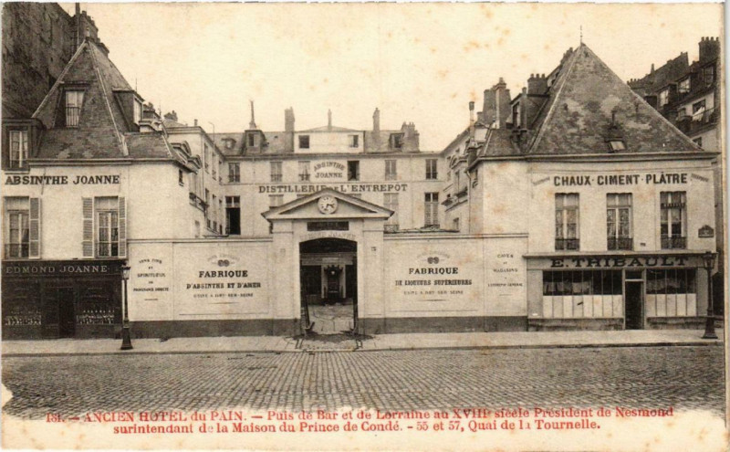 Carte postale ancienne Paris 5e 55 57 Quai de la Tournelle. Ancien Hotel du Pain à Paris 5e