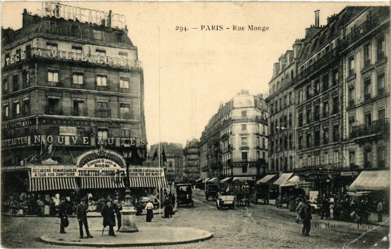 Carte postale ancienne Paris 5e Rue Monge à Paris 5e