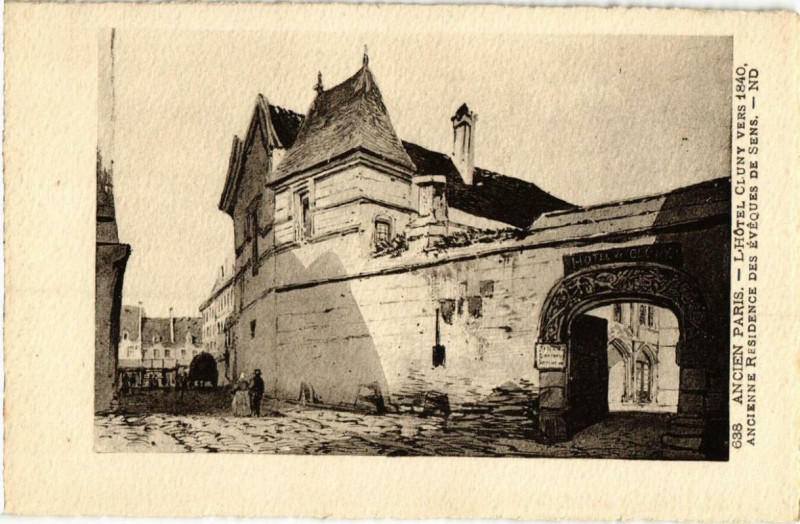 Carte postale ancienne Paris 5e Hotel Cluny Ancien Paris à Paris 5e