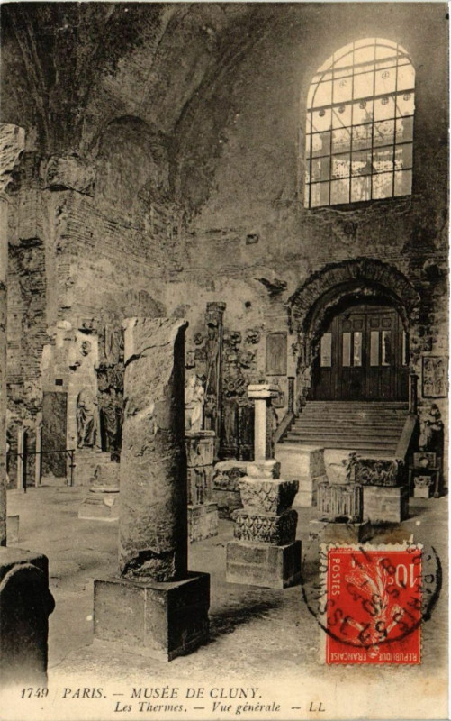 Carte postale ancienne Musée de Cluny - Les Thermes - Vue générale à Paris 5e