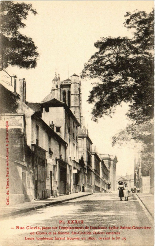 Carte postale ancienne Paris 5e Rue Clovis à Paris 5e