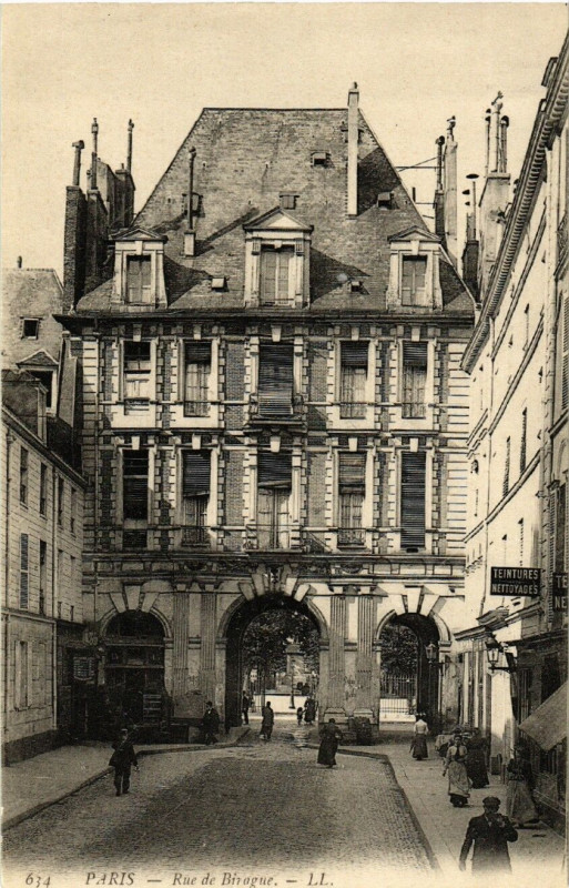 Carte postale ancienne Paris 4e Rue de Birague à Paris 4e