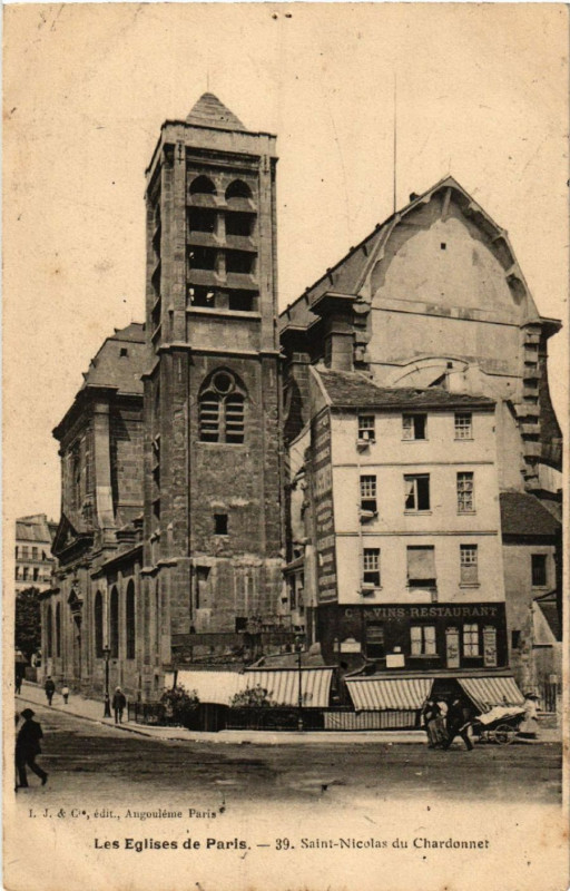 Carte postale ancienne Paris 5e Saint-Nicolas du Chardonnet à Paris 5e