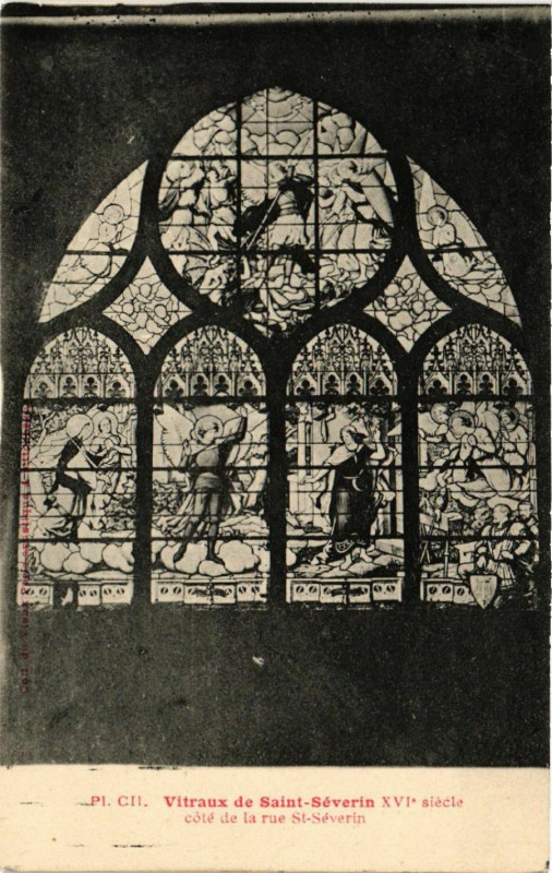 Carte postale ancienne Paris 5e Vitraux de Saint-Severin à Paris 5e