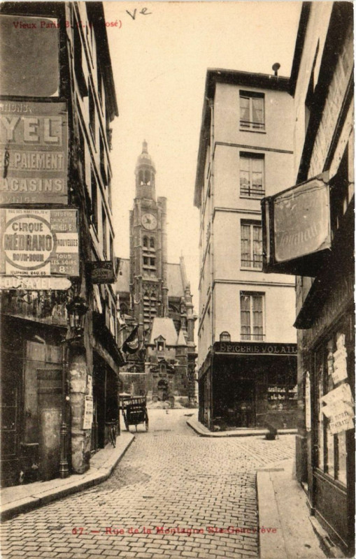 Carte postale ancienne Paris 5e Rue de la Montagne Sainte-Genevieve à Paris 5e