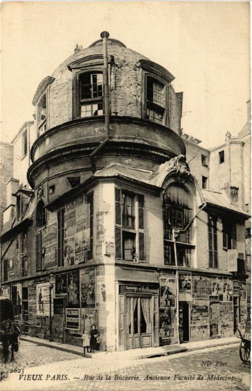 Carte postale ancienne Paris 5e Rue de la Bucherie Ancienne Faculte de Medecine à Paris 5e