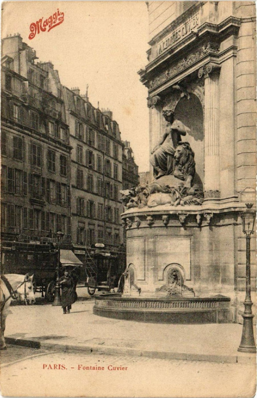 Carte postale ancienne Paris 5e Fontaine Cuvier à Paris 5e
