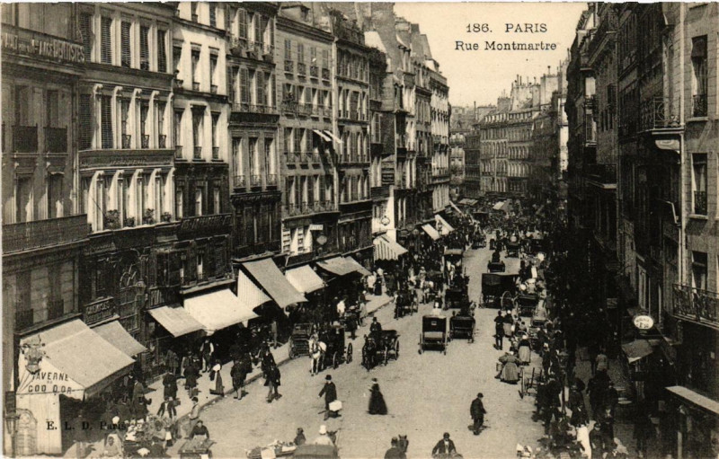 Carte postale ancienne Paris 2e Rue Montmartre ed. E.L.D à Paris 2e