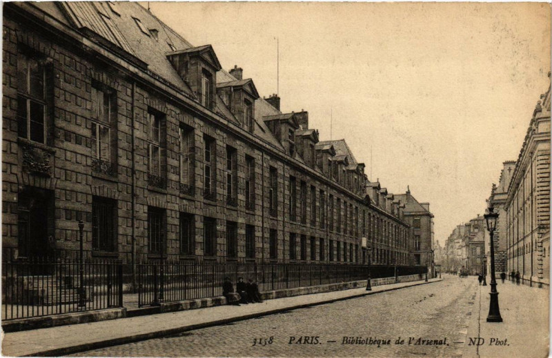 Carte postale ancienne Paris 3e Bibliotheque de l'Arsénal à Paris 3e