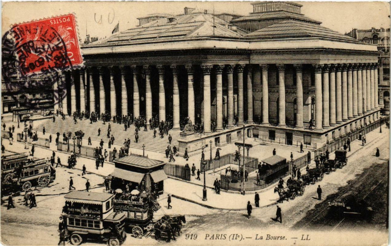 Carte postale ancienne Paris 2e La Bourse à Paris 2e