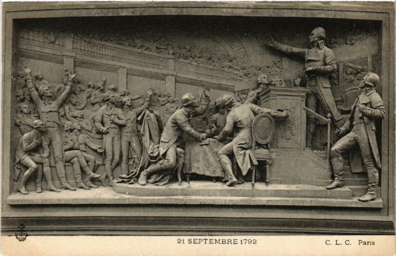 Carte postale ancienne Paris 3e 21 Septembre 1792 à Paris 3e