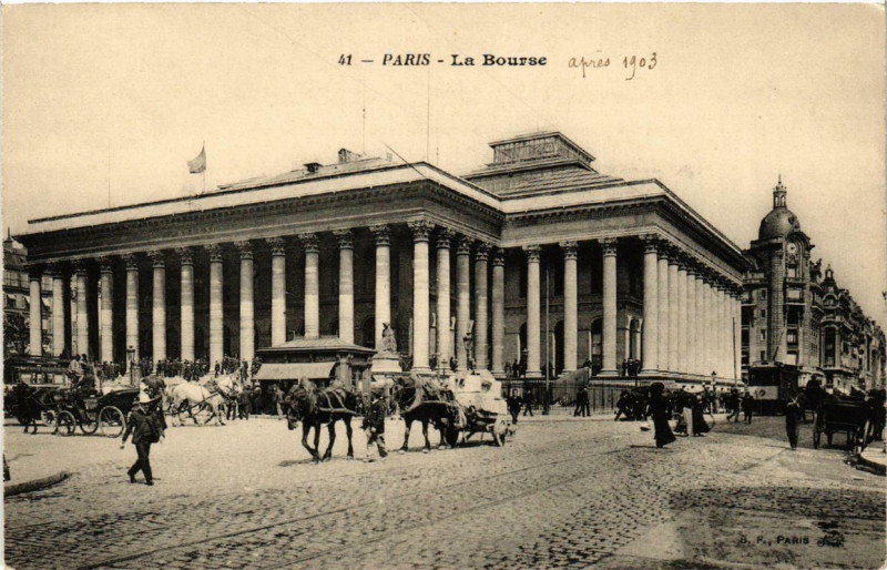 Carte postale ancienne Paris 2e La Bourse à Paris 2e