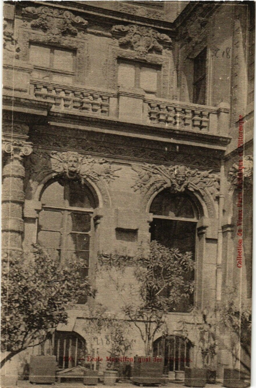 Carte postale ancienne Paris 4e Ecole Massillon. Quai des Celestins à Paris 4e