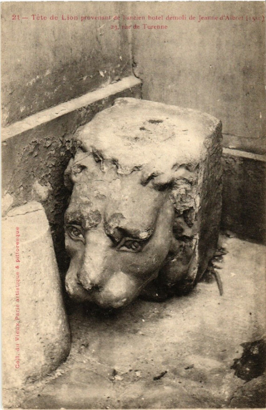 Carte postale ancienne Paris 4e 23 rue du Temple. Tete de Lion à Paris 4e