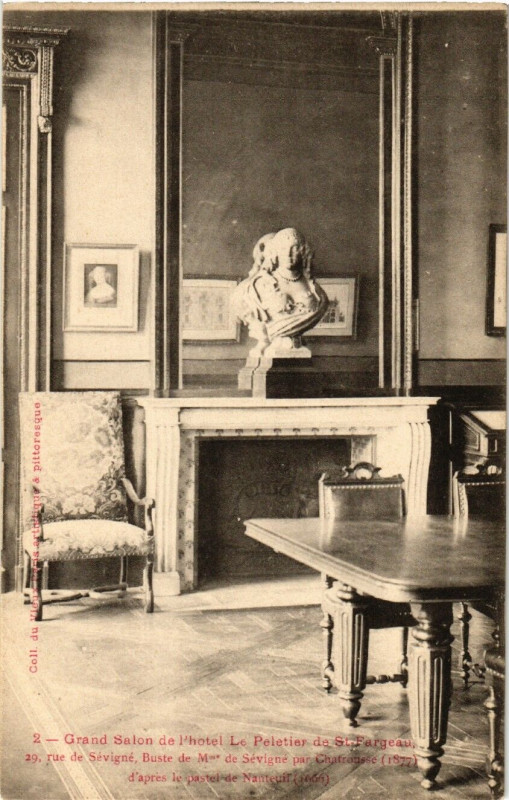 Carte postale ancienne Paris 3e 29 rue de Sévigné Grand Salon de l'Hotel à Paris 3e
