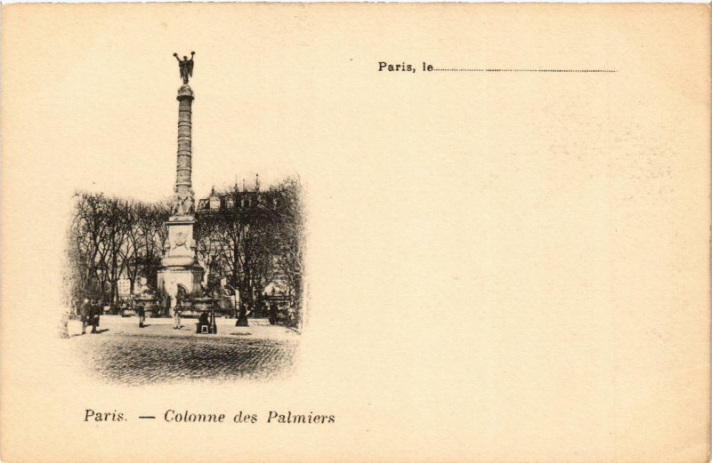 Carte postale ancienne Paris 1e Colonne des Palmiers