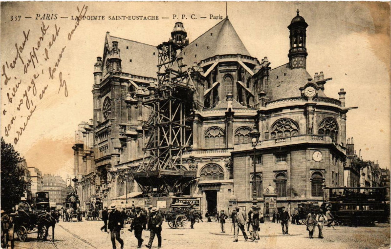 Carte postale ancienne Paris 1e La Pointe Saint-Eustache