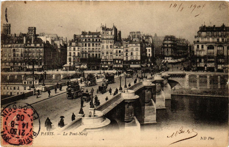 Carte postale ancienne Paris 1e Le Pont-Neuf