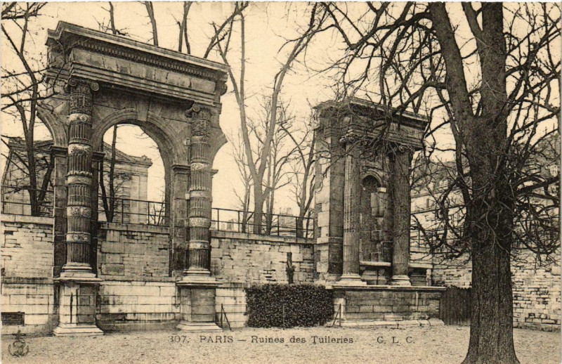 Carte postale ancienne Paris 1e Ruines des Tuileries