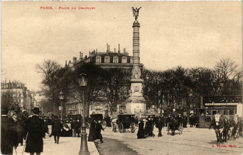Carte postale ancienne Paris 1e Place du Chatelet