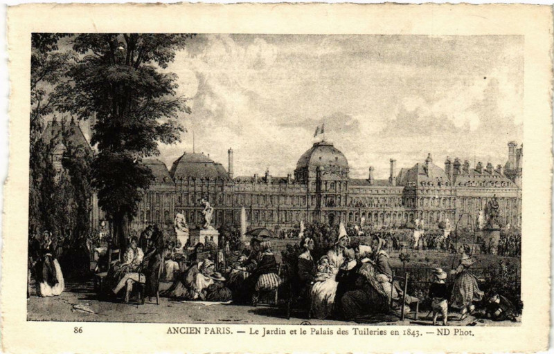 Carte postale ancienne Paris 1e Ancien Le Jardin et le Palais des Tuileries