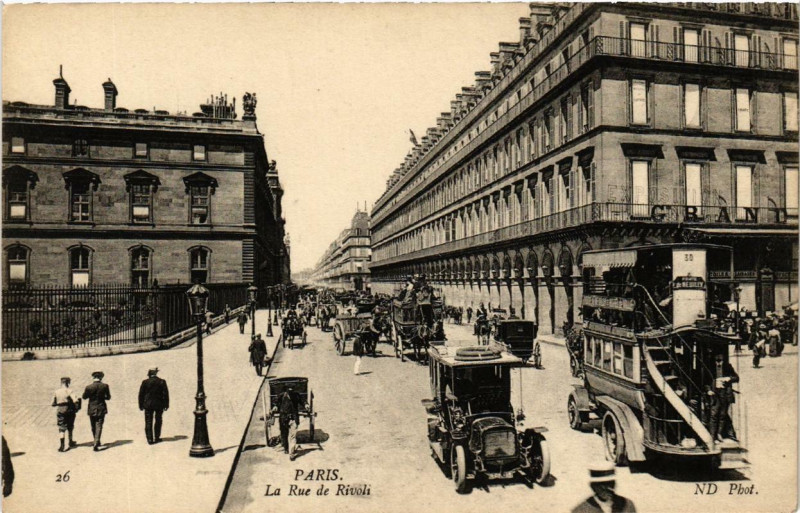 Carte postale ancienne Paris 1e La Rue de Rivoli
