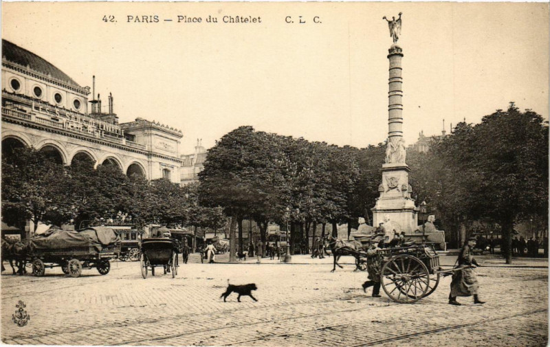 Carte postale ancienne Paris 1e Place du Chatelet