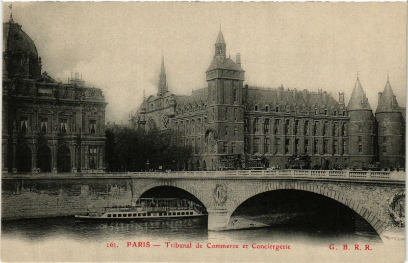 Carte postale ancienne Paris 1e Tribunal de Commerce et Conciergerie