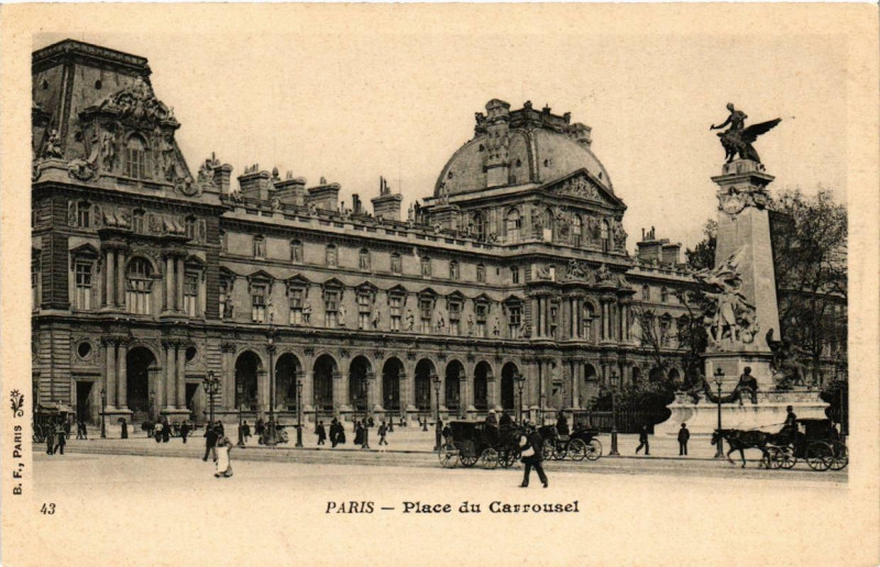Carte postale ancienne Paris 1e Place du Carrousel