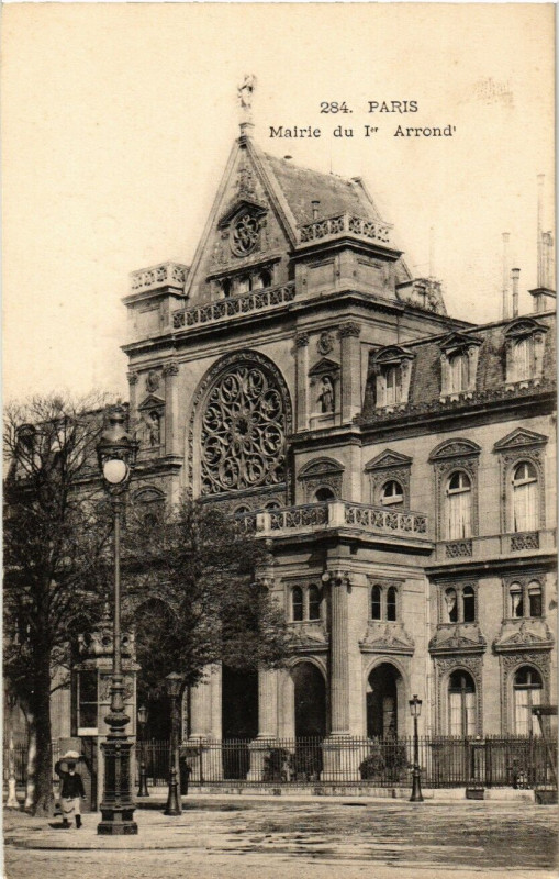 Carte postale ancienne Paris 1e Mairie du Ier Arrond