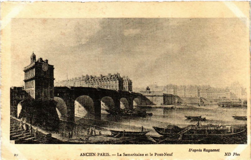 Carte postale ancienne Paris 1e Ancien La Samaritaine et le Pont-Neuf