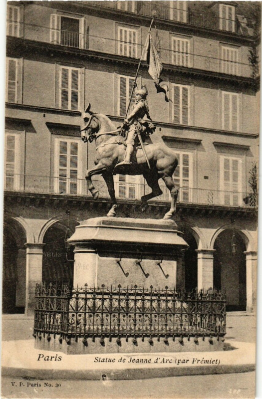 Carte postale ancienne Paris 1e Statue de Jeanne d'Arc