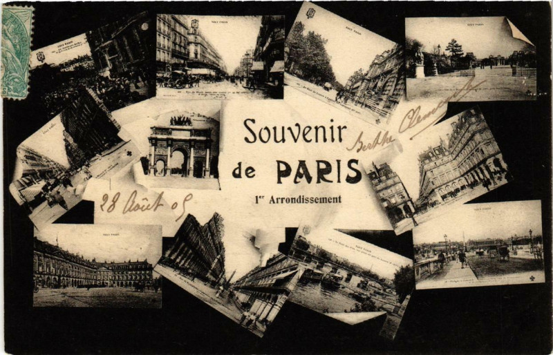 Carte postale ancienne Souvenir de Paris 1e
