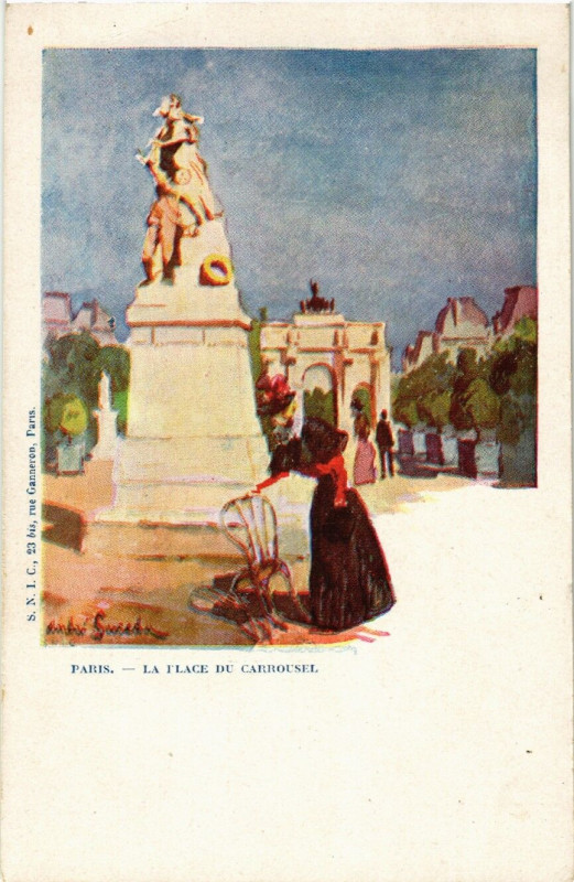 Carte postale ancienne Paris 1e La Place du Carrousel