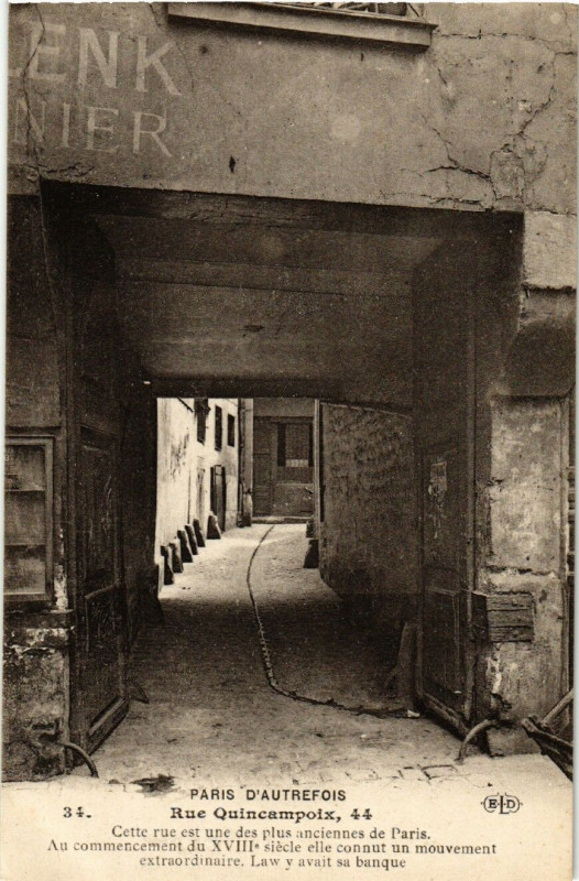 Carte postale ancienne Rue Quincampoix, 44 à Paris 4e