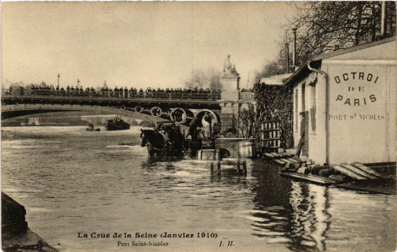 Carte postale ancienne Paris 1e Port Saint-Nicolas