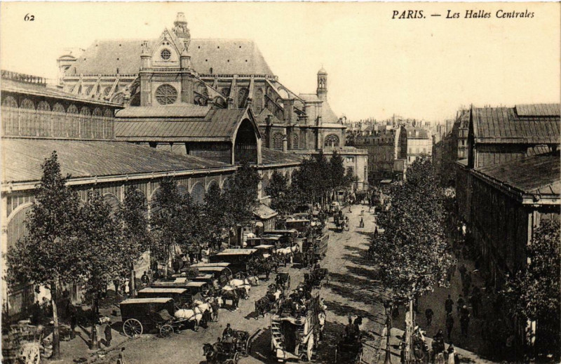 Carte postale ancienne Paris 1e Les Halles Centrales