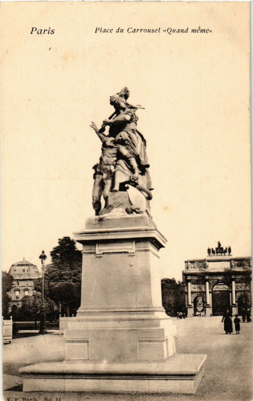 Carte postale ancienne Paris 1e Place du Carrousel Quand Meme