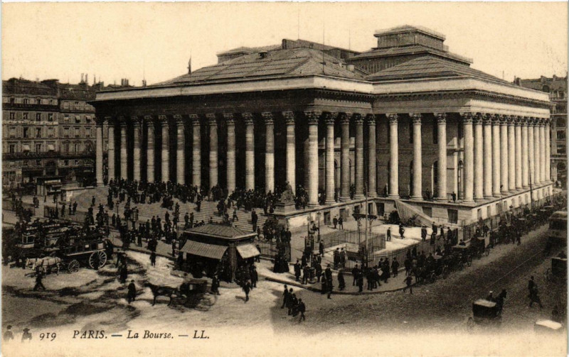 Carte postale ancienne Paris 2e La Bourse à Paris 2e
