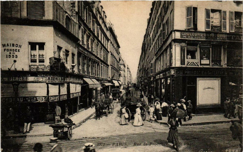Carte postale ancienne Paris 9e Rue de Provence à Paris 9e