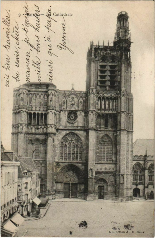 Carte postale ancienne Sens La Cathedrale France à Sens
