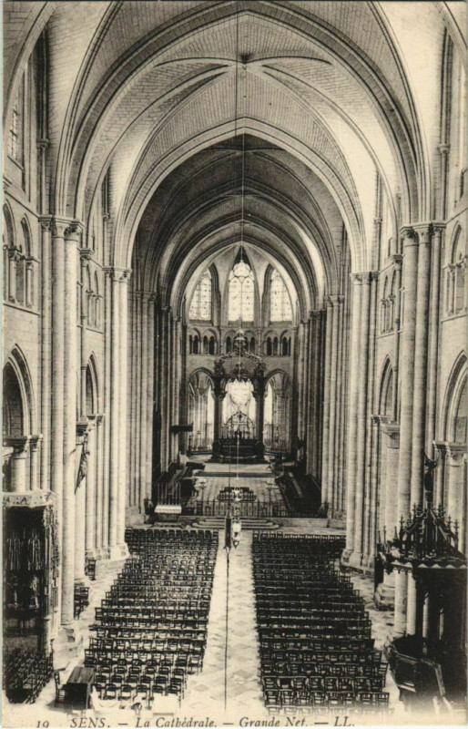 Carte postale ancienne Sens La Cathedrale, Grande Net France à Sens