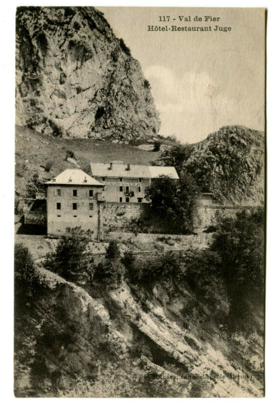 Carte postale ancienne Haute-Savoie Val de Fier Hôtel-Restaurant Juge