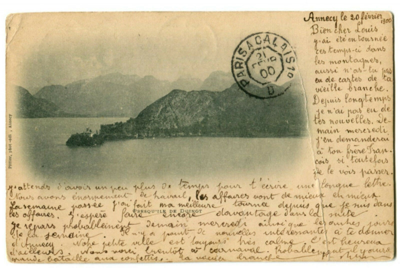 Carte postale ancienne Haute-Savoie Presqu'ile de Duingt à Duingt