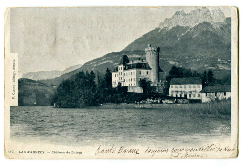 Carte postale ancienne Haute-Savoie Lac d'Annecy Château de Duingt à Annecy